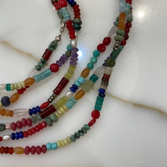 Sundance Catalog Turquoise, Coral & Multi Stone Long Necklace—Gorgeous!! NEW! - Picture 10 of 11